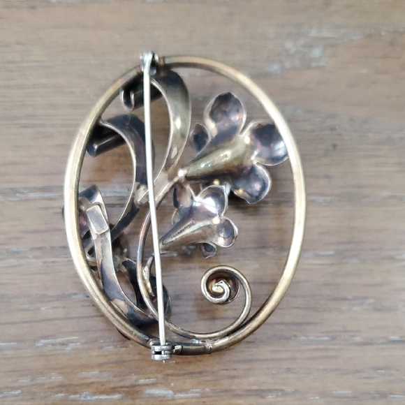 Vintage 1940s Sterling daffodil Trumpet Flower Carl Art Brooch. Patten 130141 - Picture 2 of 3